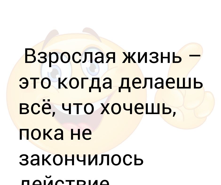 Закончилось действие. Взрослая жизнь.