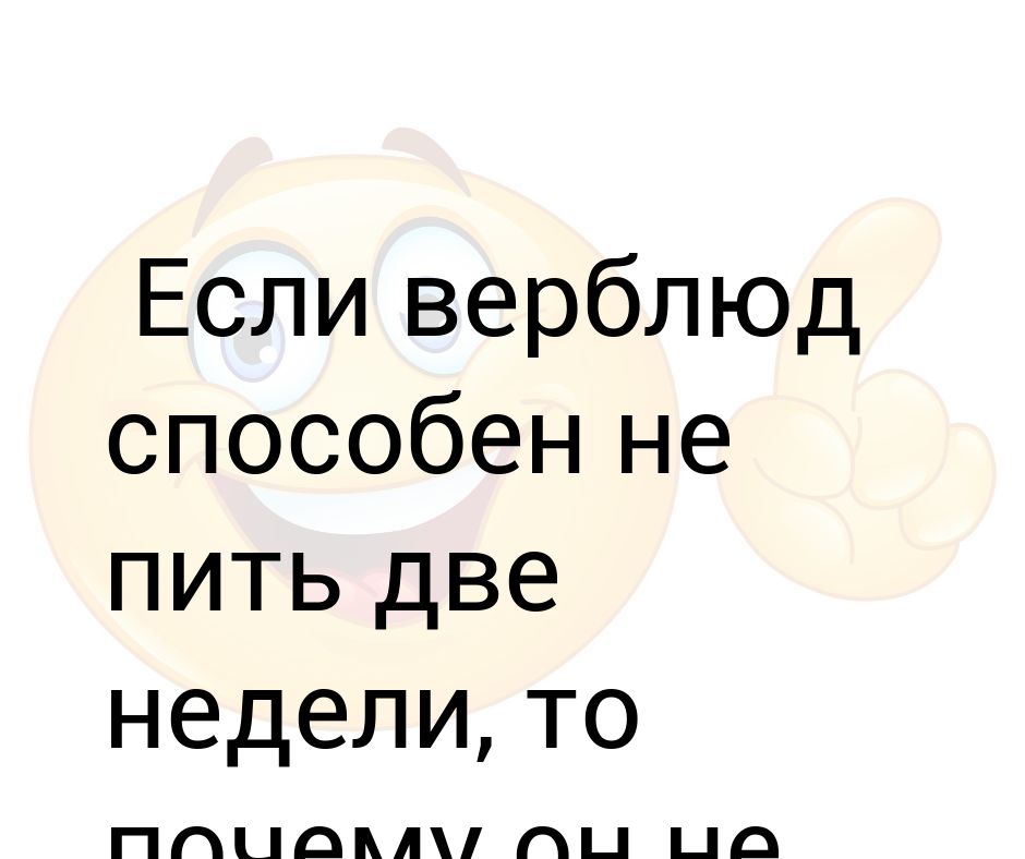 Не пил две недели. Верблюд может не пить две недели уважаю.